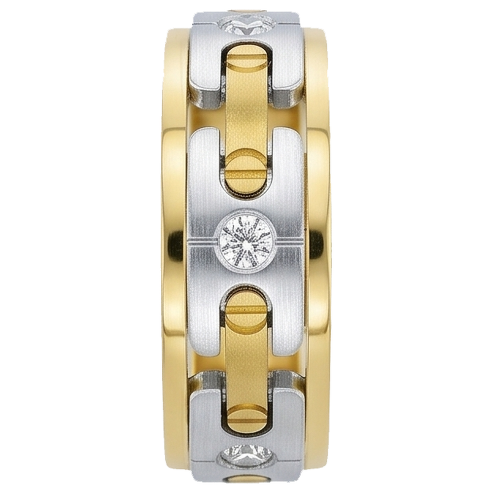 Natural Diamond Eternity Band 0.45ct - Two Tone 14K Gold