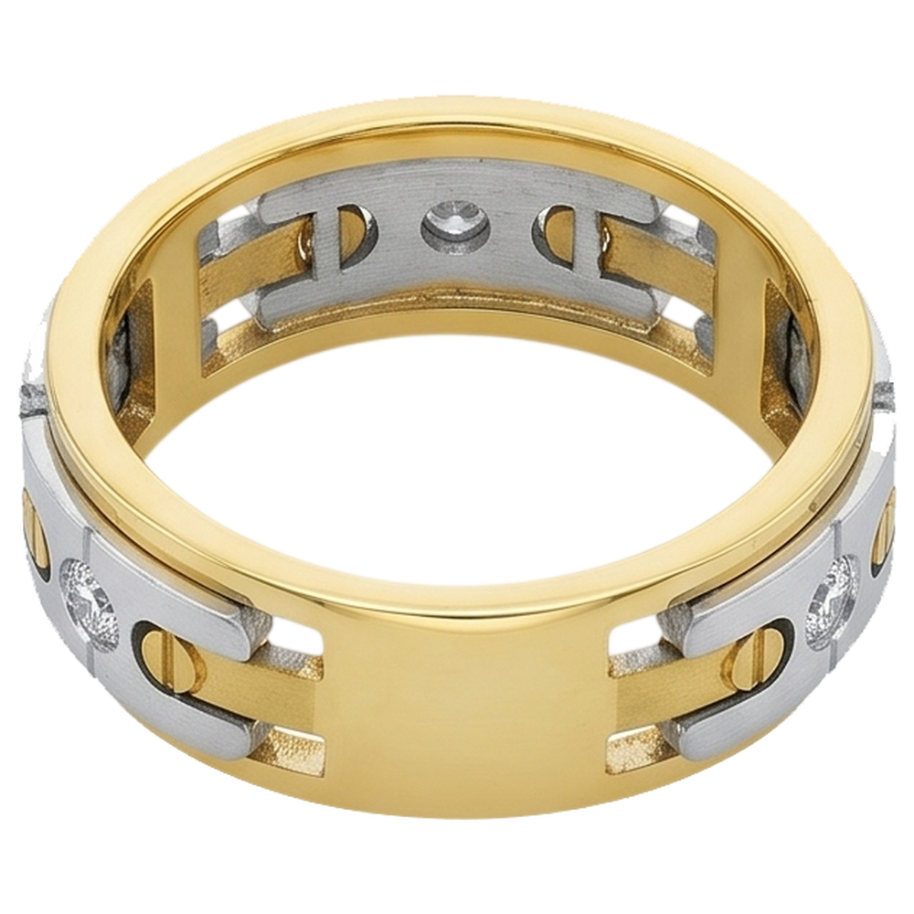 Natural Diamond Eternity Band 0.45ct - Two Tone 14K Gold