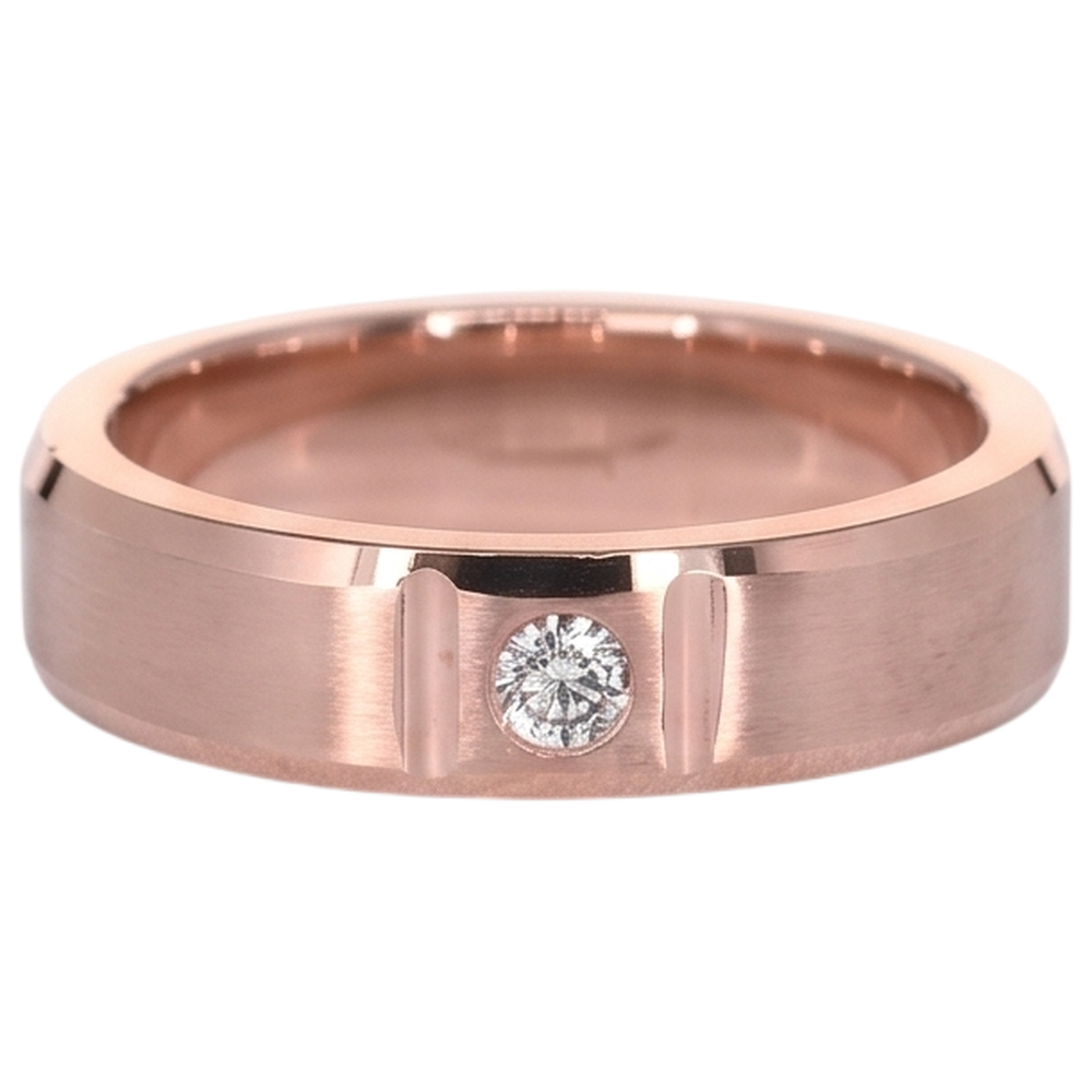 Natural Diamond Ring 0.25ct - Rose Gold 14K