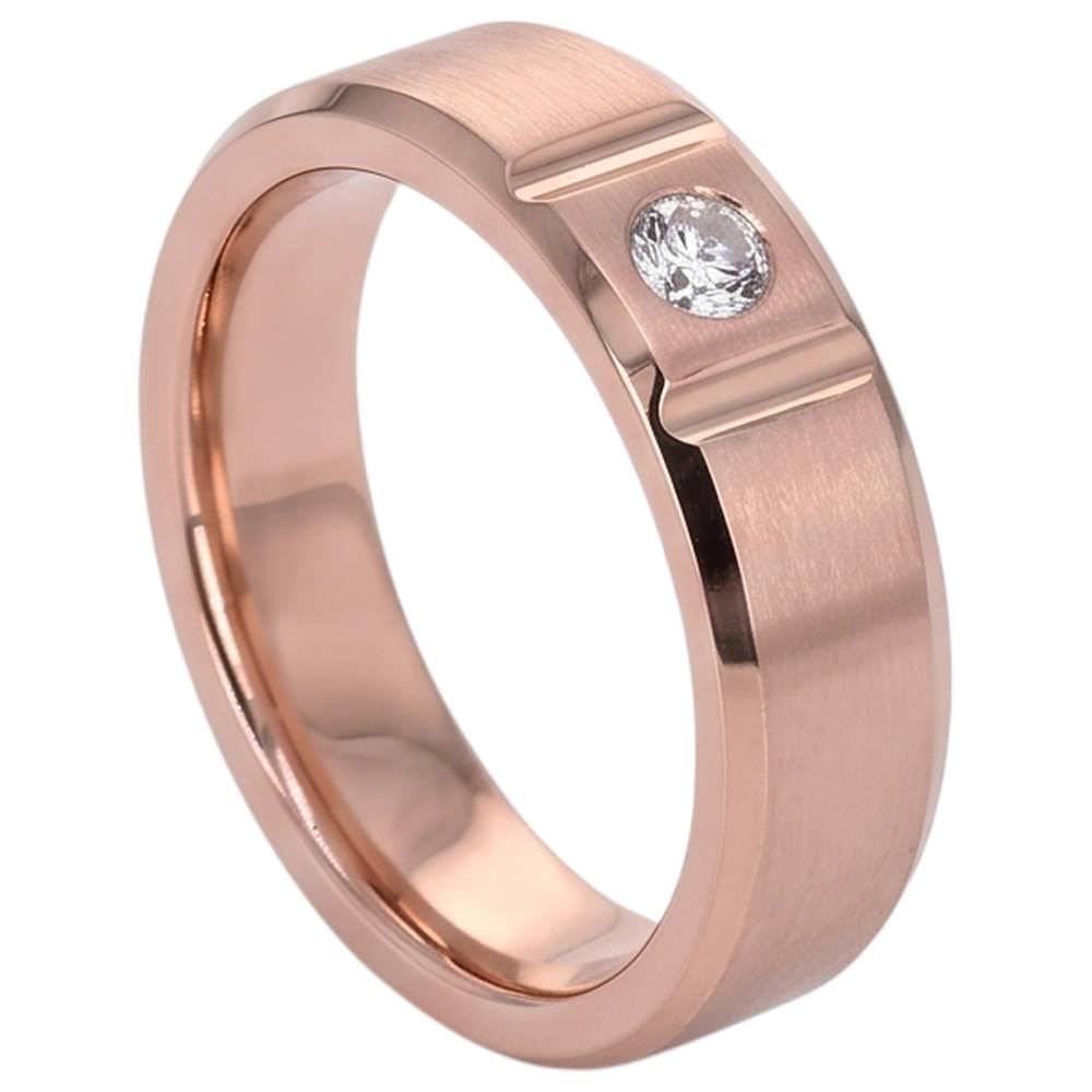 Natural Diamond Ring 0.25ct - Rose Gold 14K