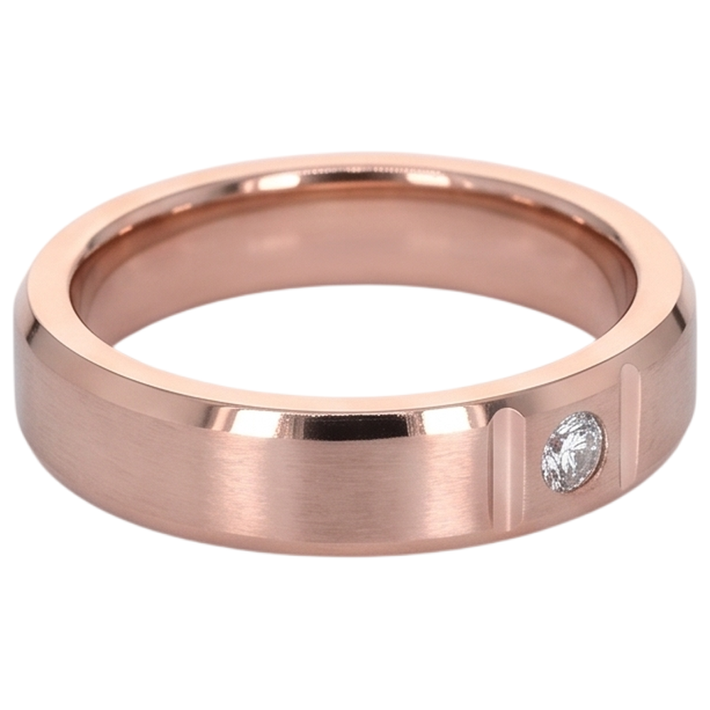 Natural Diamond Ring 0.25ct - Rose Gold 14K