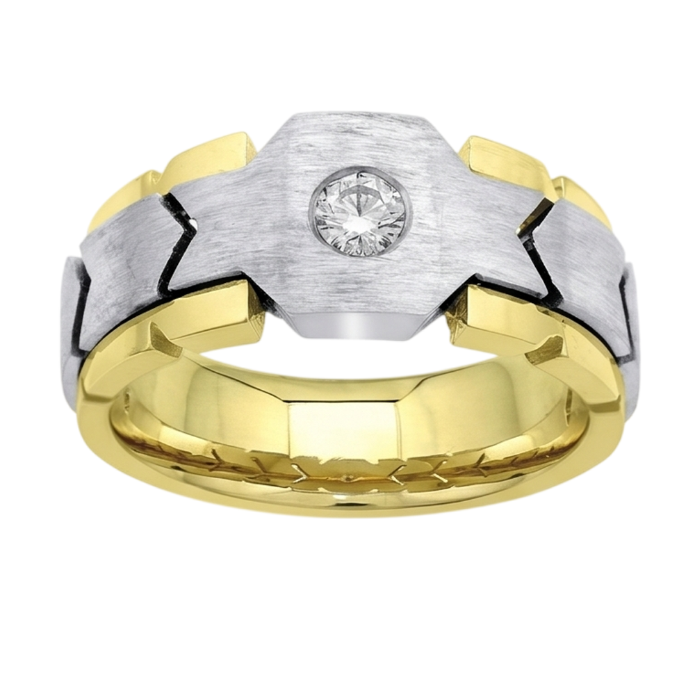 Natural Diamond Ring 0.50ct - Two Tone 14K Gold