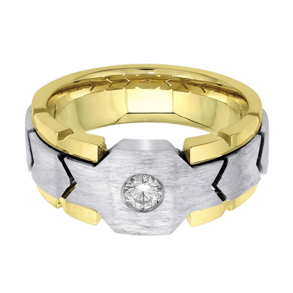 Natural Diamond Ring 0.50ct - Two Tone 14K Gold
