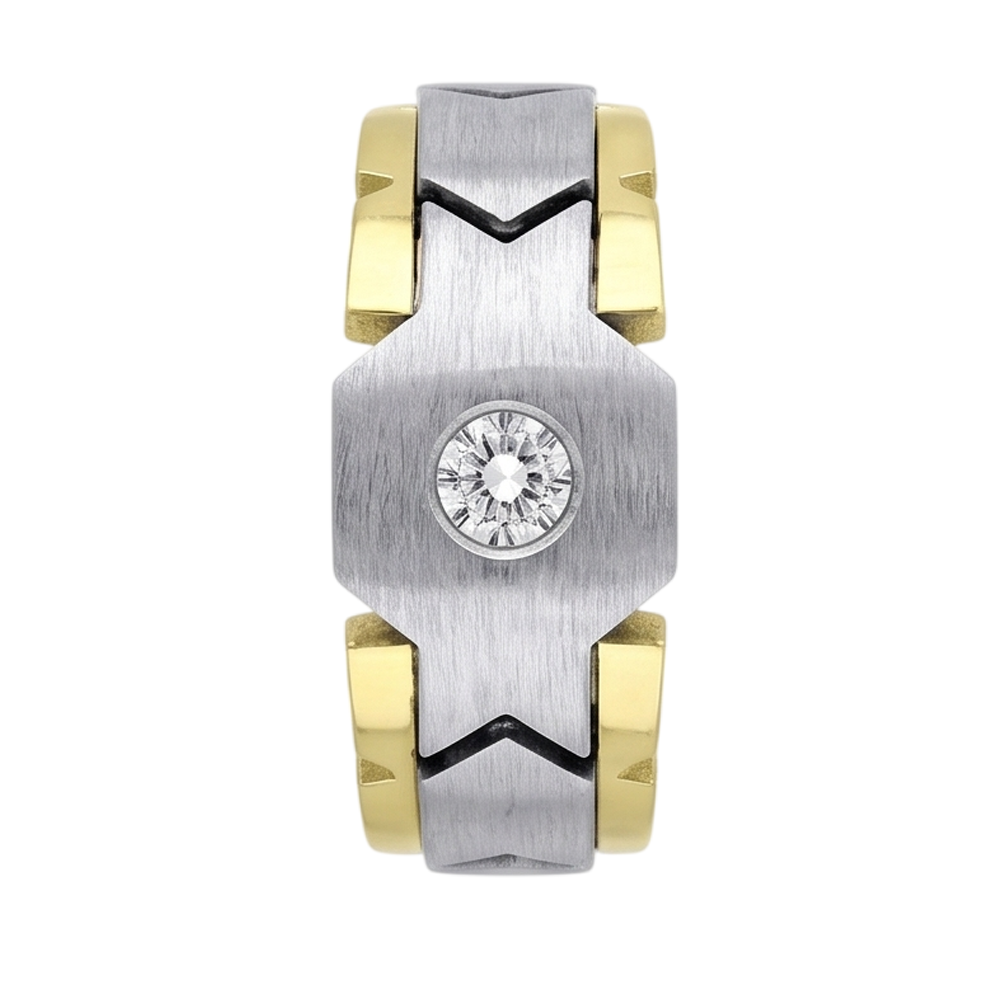 Natural Diamond Ring 0.50ct - Two Tone 14K Gold