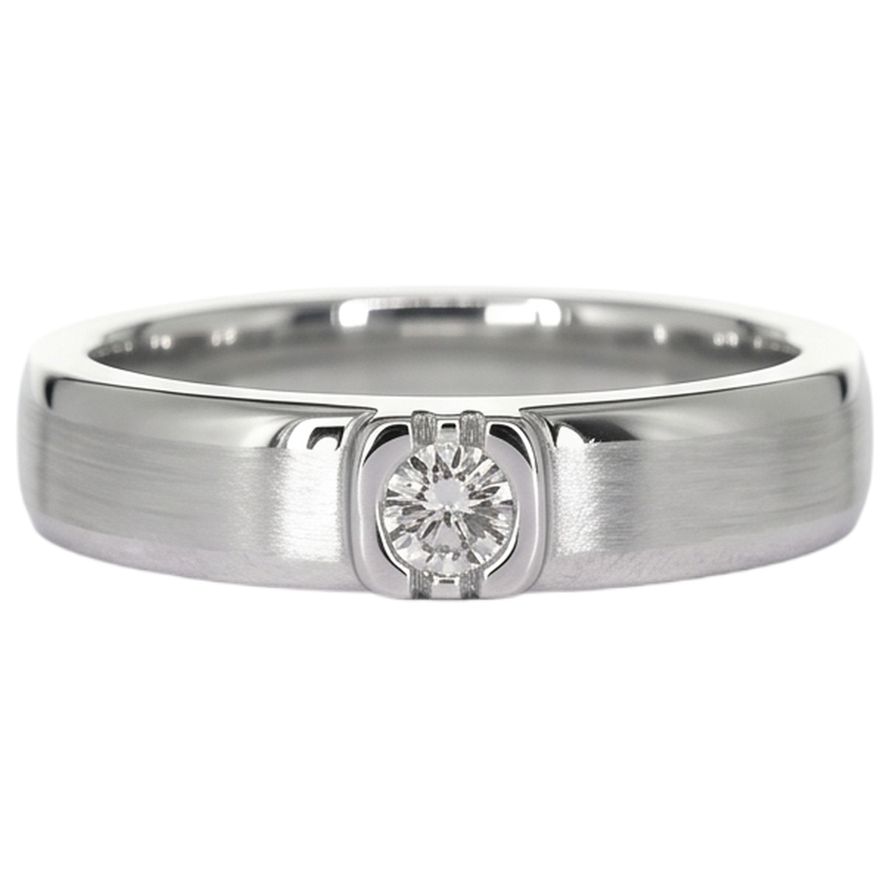 Natural Diamond Ring 0.50ct - White Gold 14K