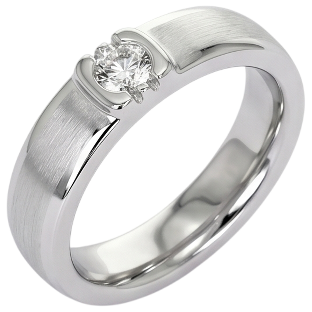 Natural Diamond Ring 0.50ct - White Gold 14K