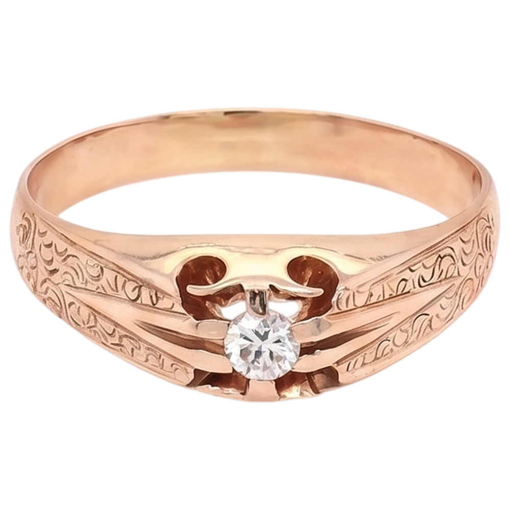 Natural Diamond Ring 0.50ct - Yellow Gold 14K