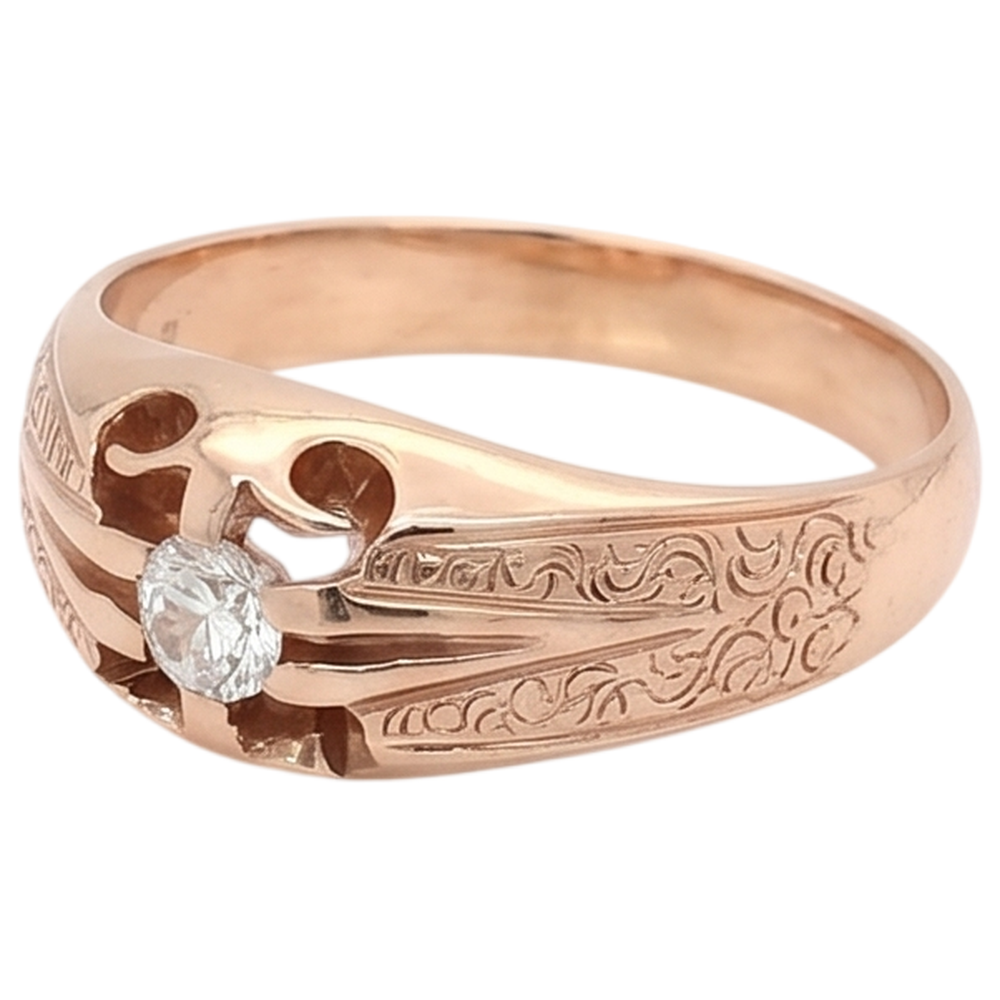 Natural Diamond Ring 0.50ct - Yellow Gold 14K