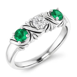 Natural Diamond Ring 0.60ct - White Gold 14K