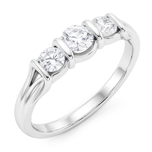 Natural Diamond Ring 0.60ct - White Gold 14K