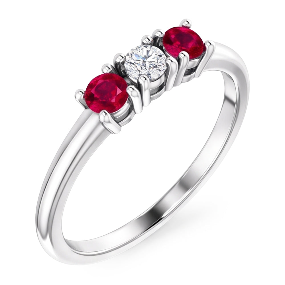 Natural Diamond Ring 0.60ct - White Gold 14K