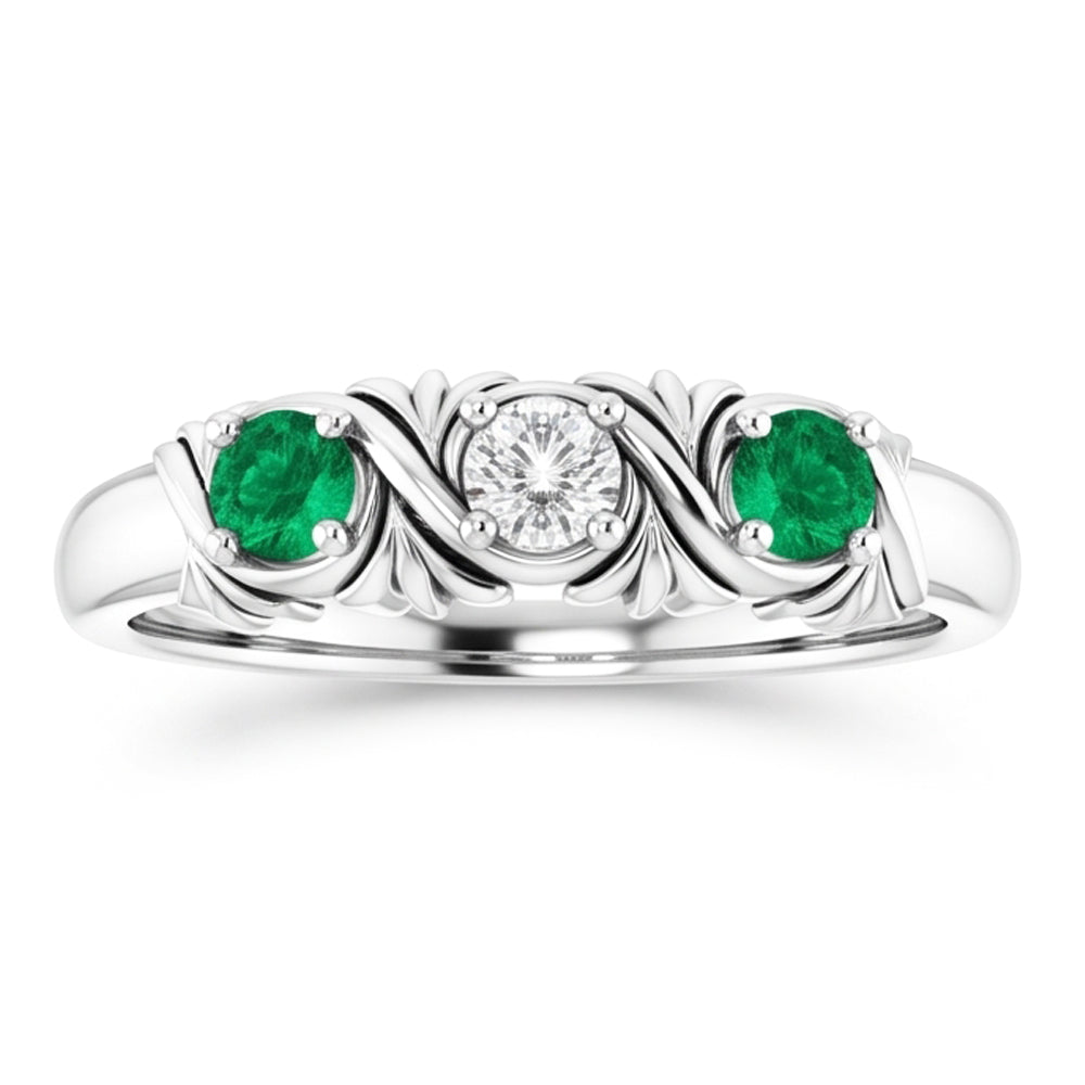 Natural Diamond Ring 0.60ct - White Gold 14K