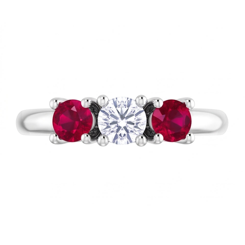 Natural Diamond Ring 0.60ct - White Gold 14K