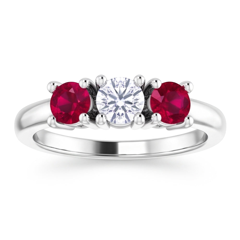 Natural Diamond Ring 0.60ct - White Gold 14K