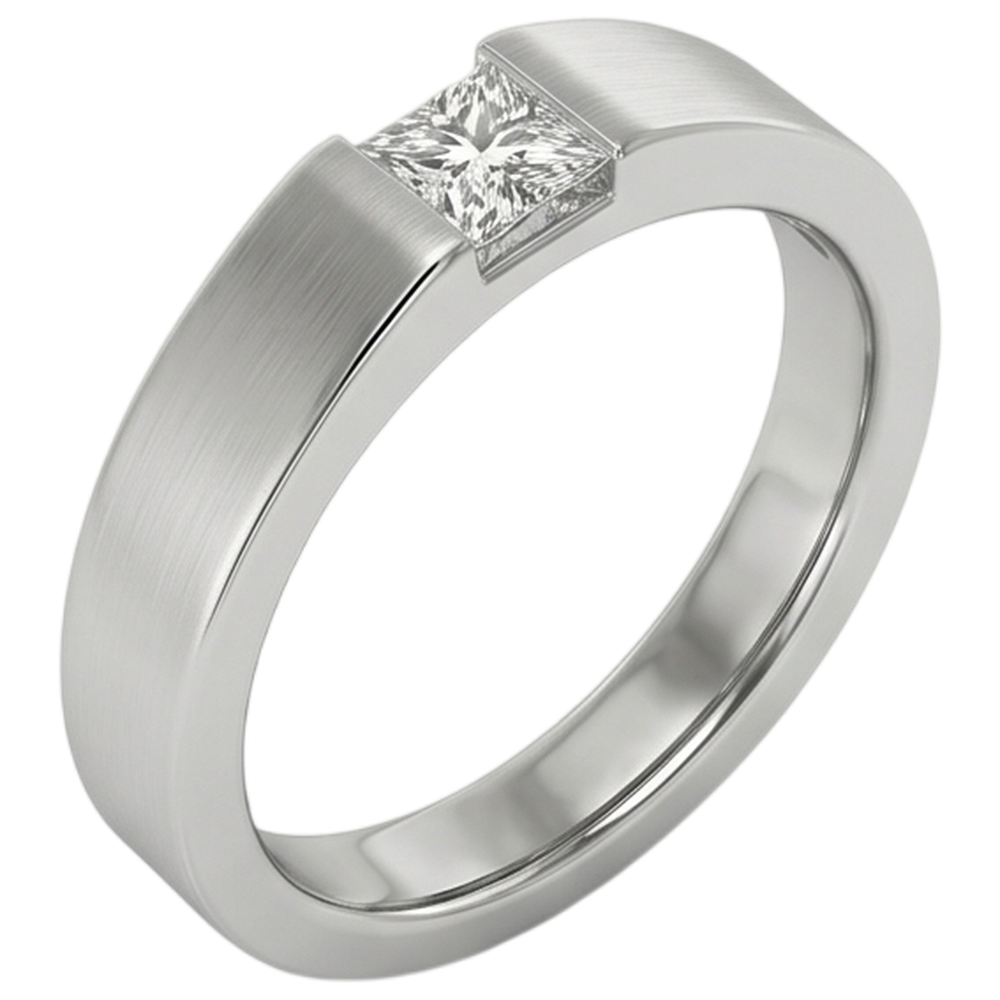 Natural Diamond Ring 0.75ct - White Gold 14K