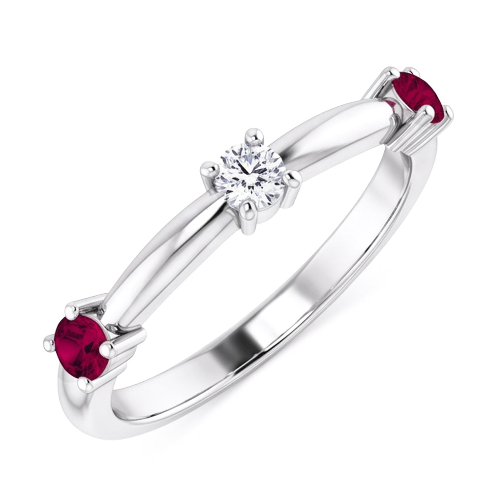 Natural Diamond Ring 0.90ct - White Gold 14K
