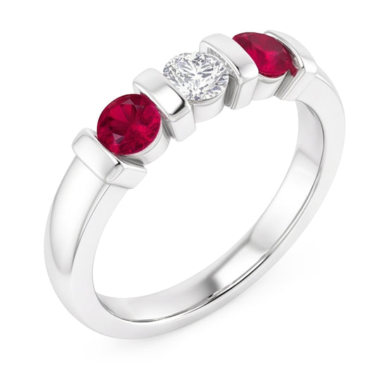 Natural Diamond Ring 0.90ct - White Gold 14K