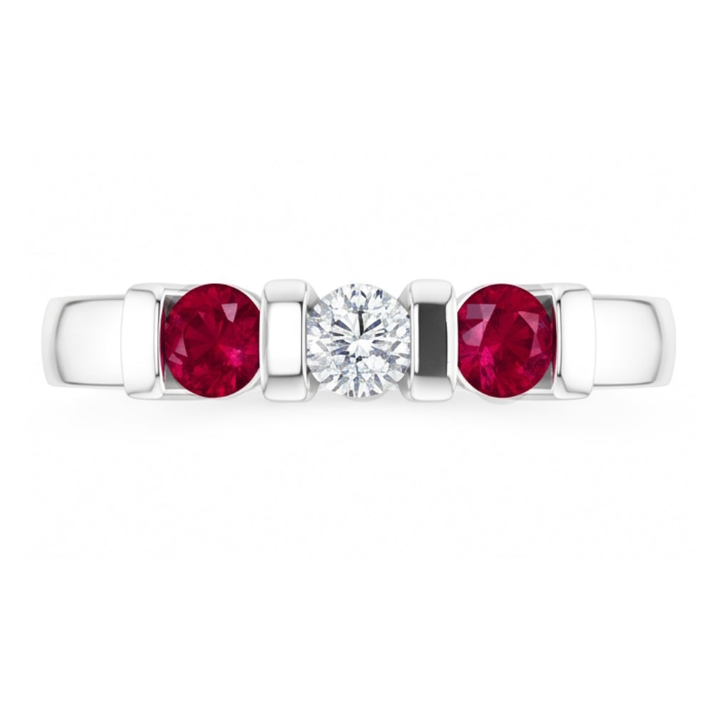 Natural Diamond Ring 0.90ct - White Gold 14K