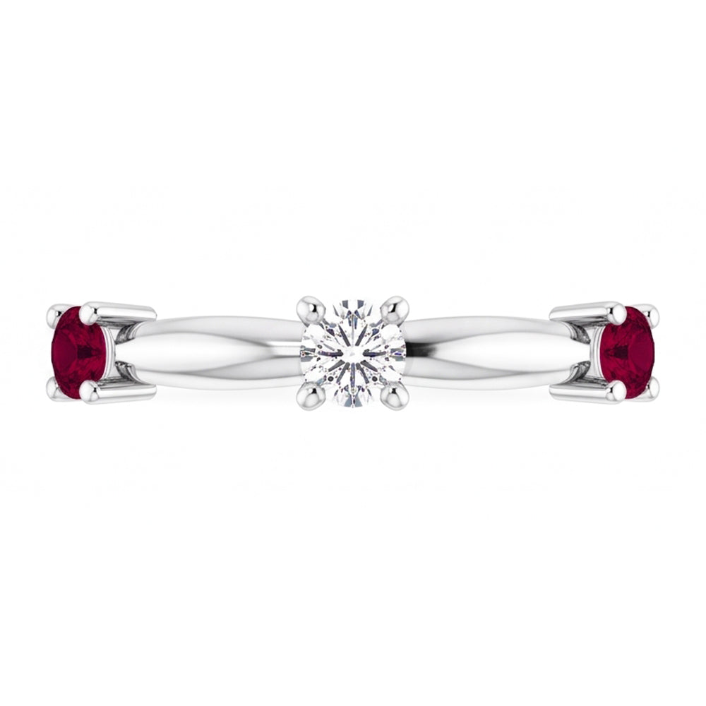 Natural Diamond Ring 0.90ct - White Gold 14K
