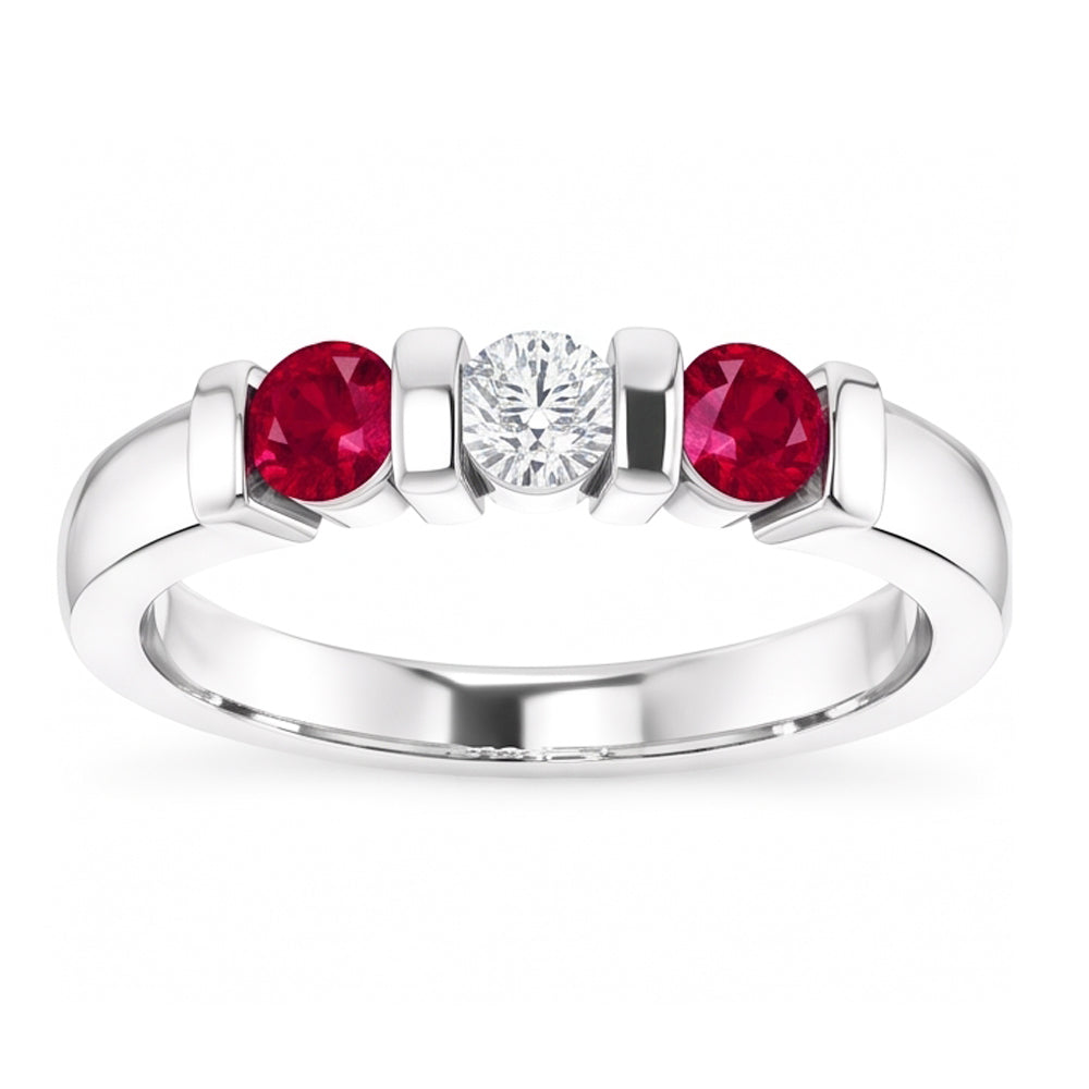 Natural Diamond Ring 0.90ct - White Gold 14K