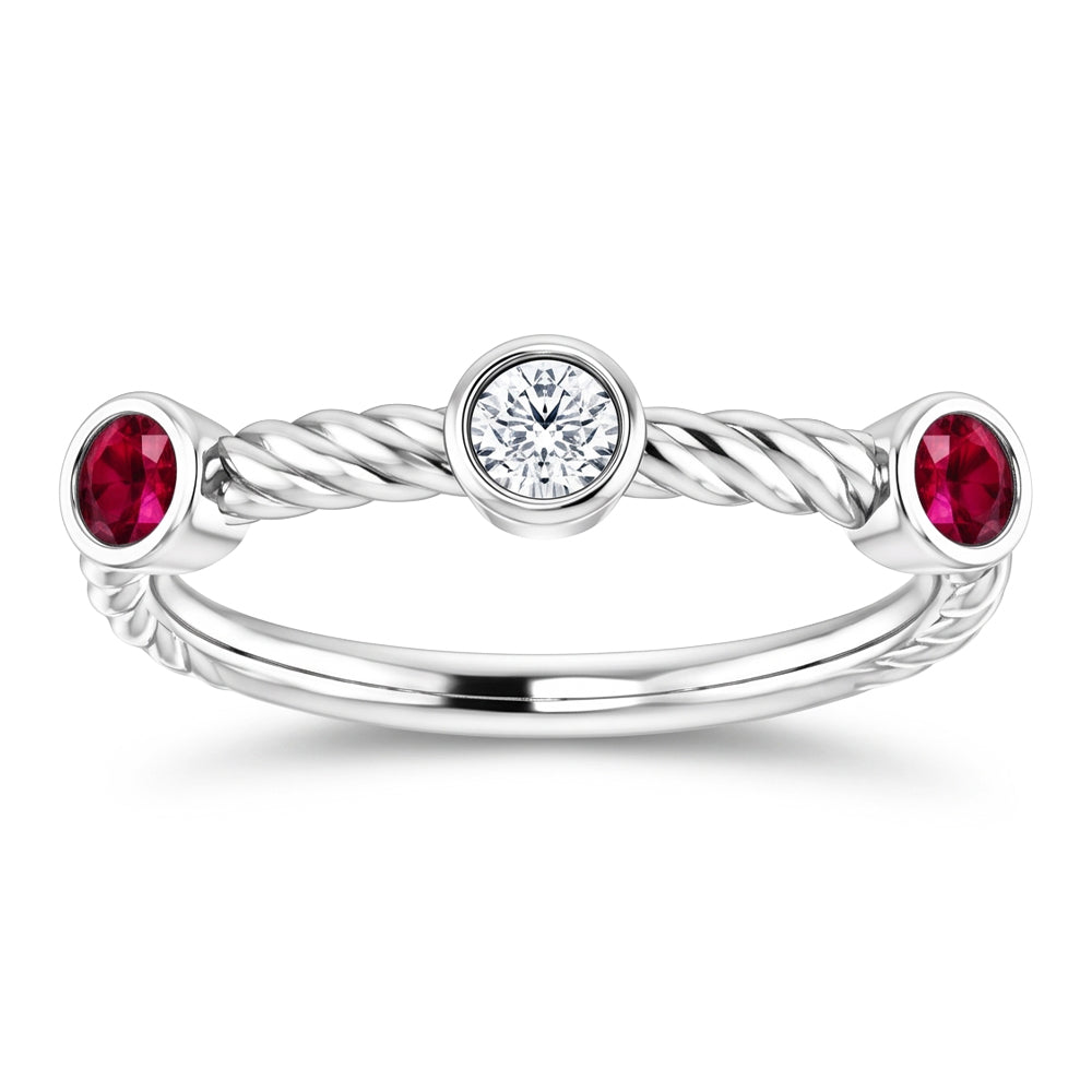 Natural Diamond Ring 0.90ct - White Gold 14K