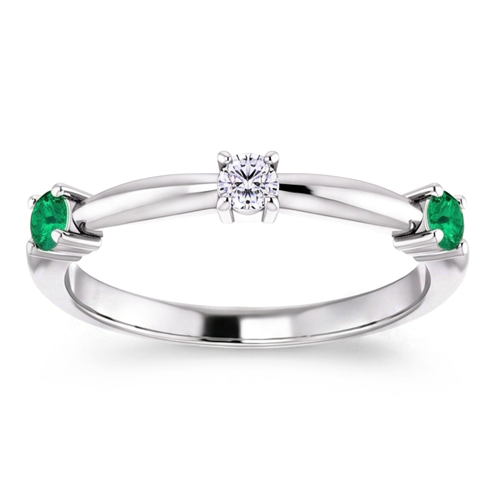 Natural Diamond Ring 0.90ct - White Gold 14K