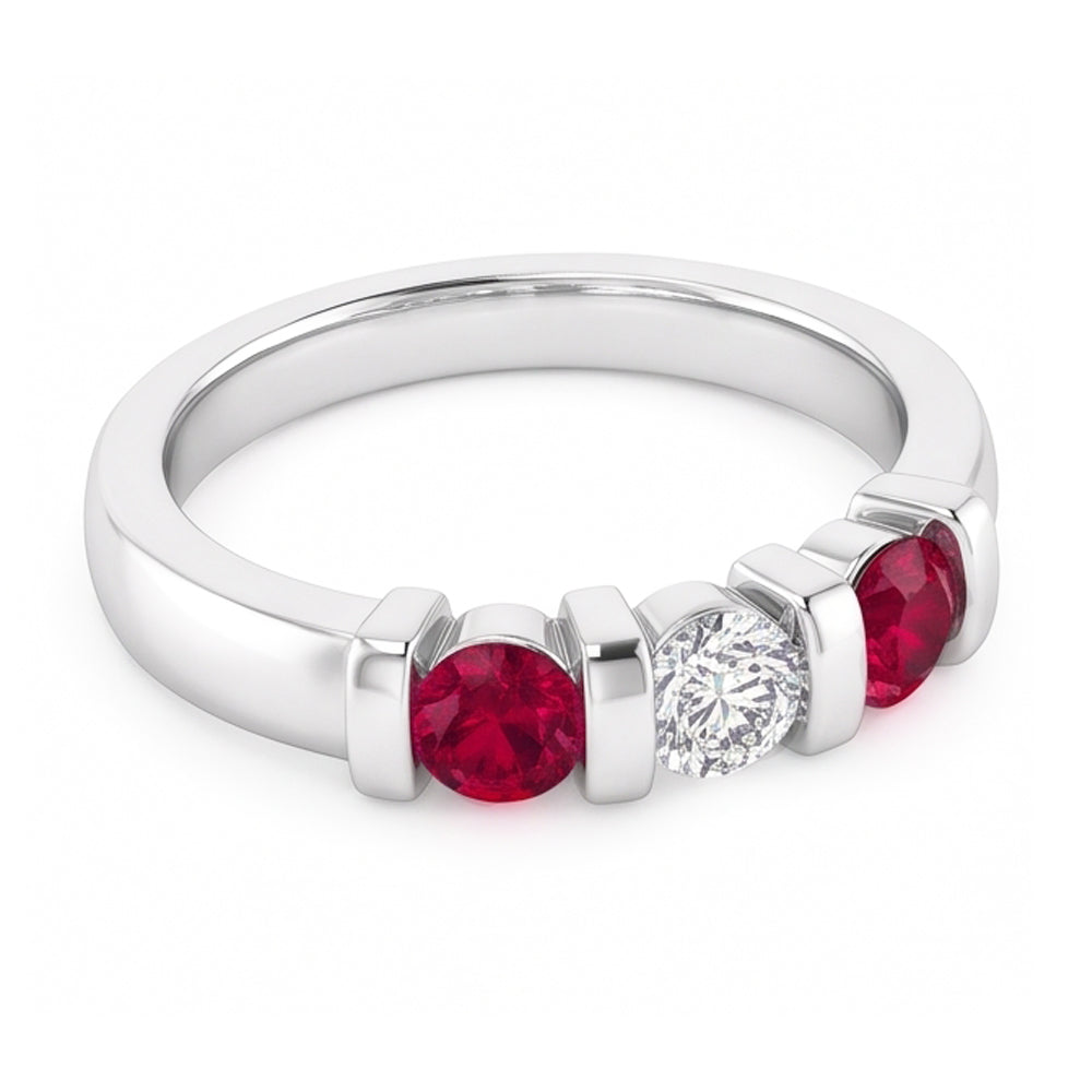 Natural Diamond Ring 0.90ct - White Gold 14K