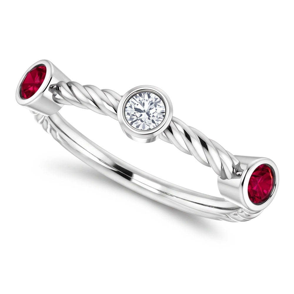 Natural Diamond Ring 0.90ct - White Gold 14K