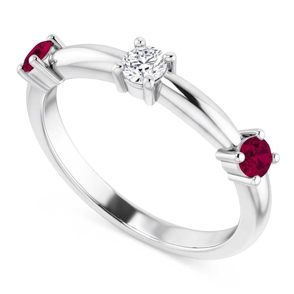 Natural Diamond Ring 0.90ct - White Gold 14K