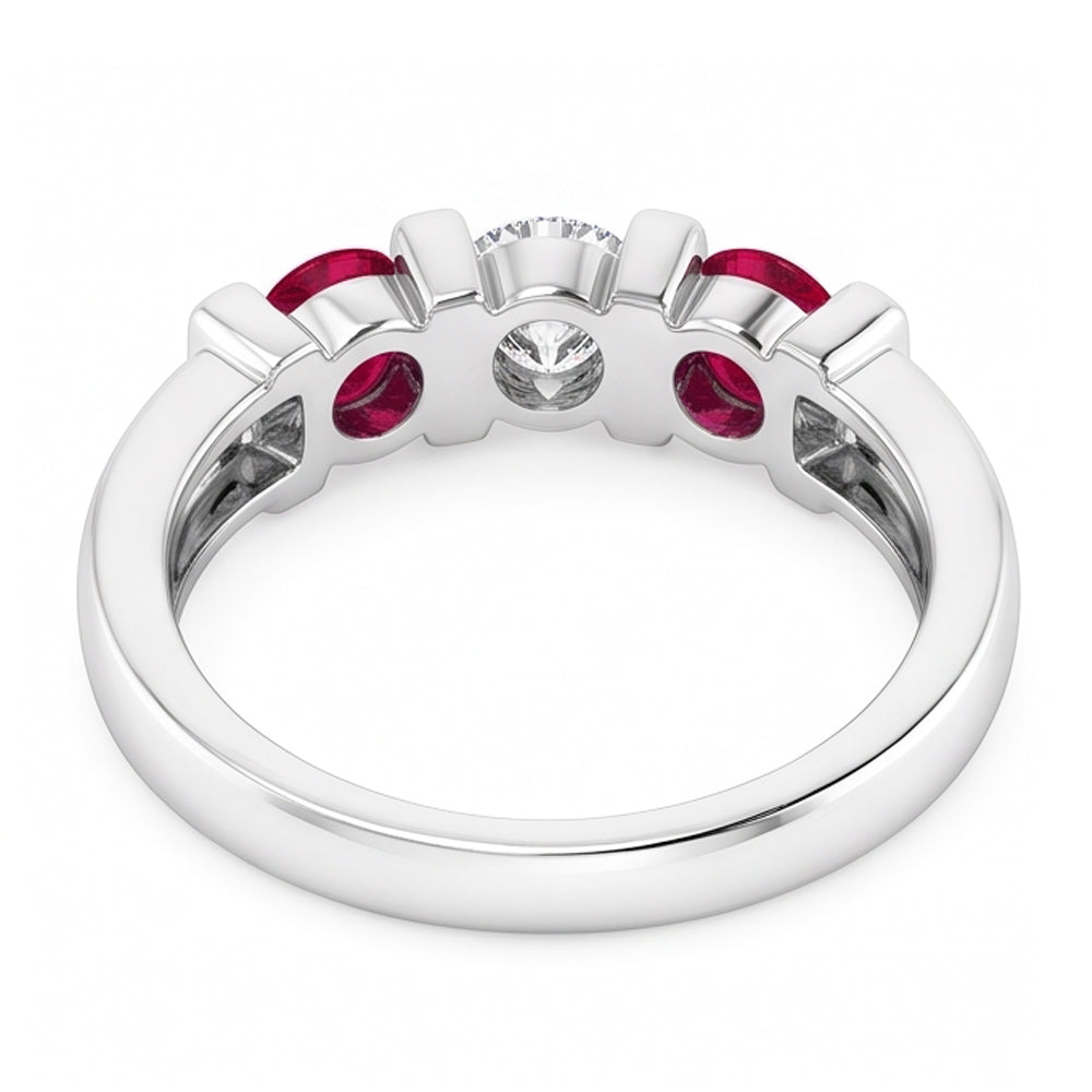 Natural Diamond Ring 0.90ct - White Gold 14K