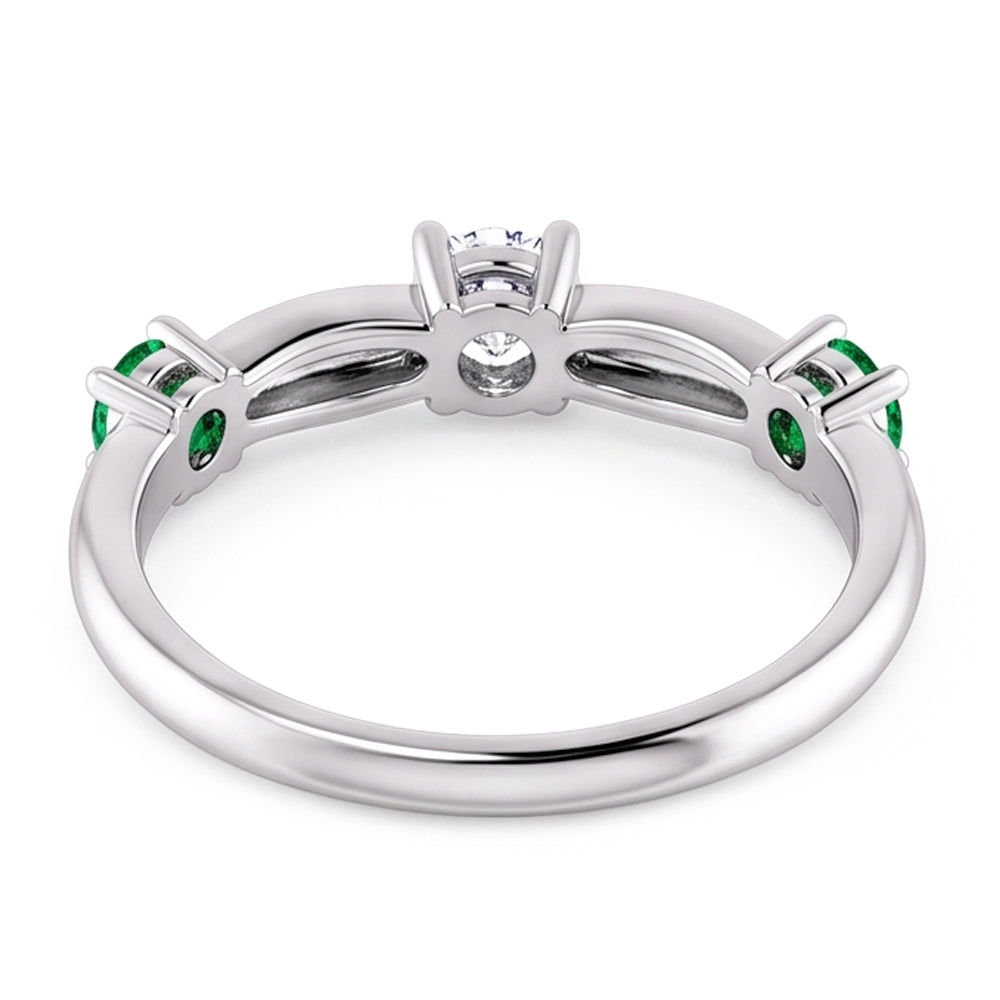 Natural Diamond Ring 0.90ct - White Gold 14K