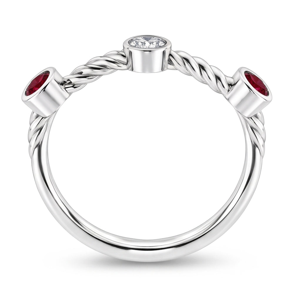 Natural Diamond Ring 0.90ct - White Gold 14K