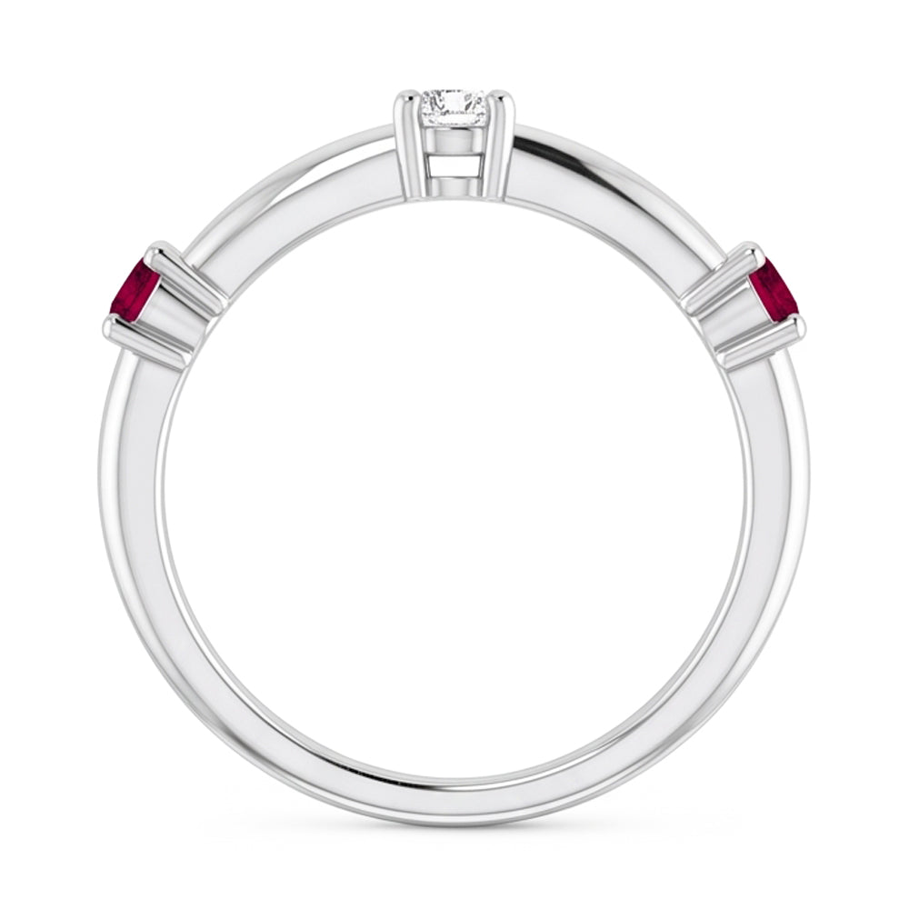 Natural Diamond Ring 0.90ct - White Gold 14K