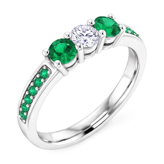 Natural Diamond Ring 1.07ct - White Gold 14K