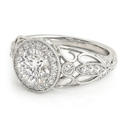 Natural Diamond Ring 1.10ct - White Gold 14K