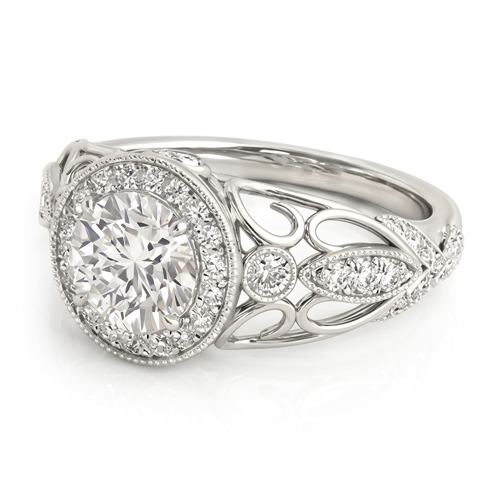 Natural Diamond Ring 1.10ct - White Gold 14K