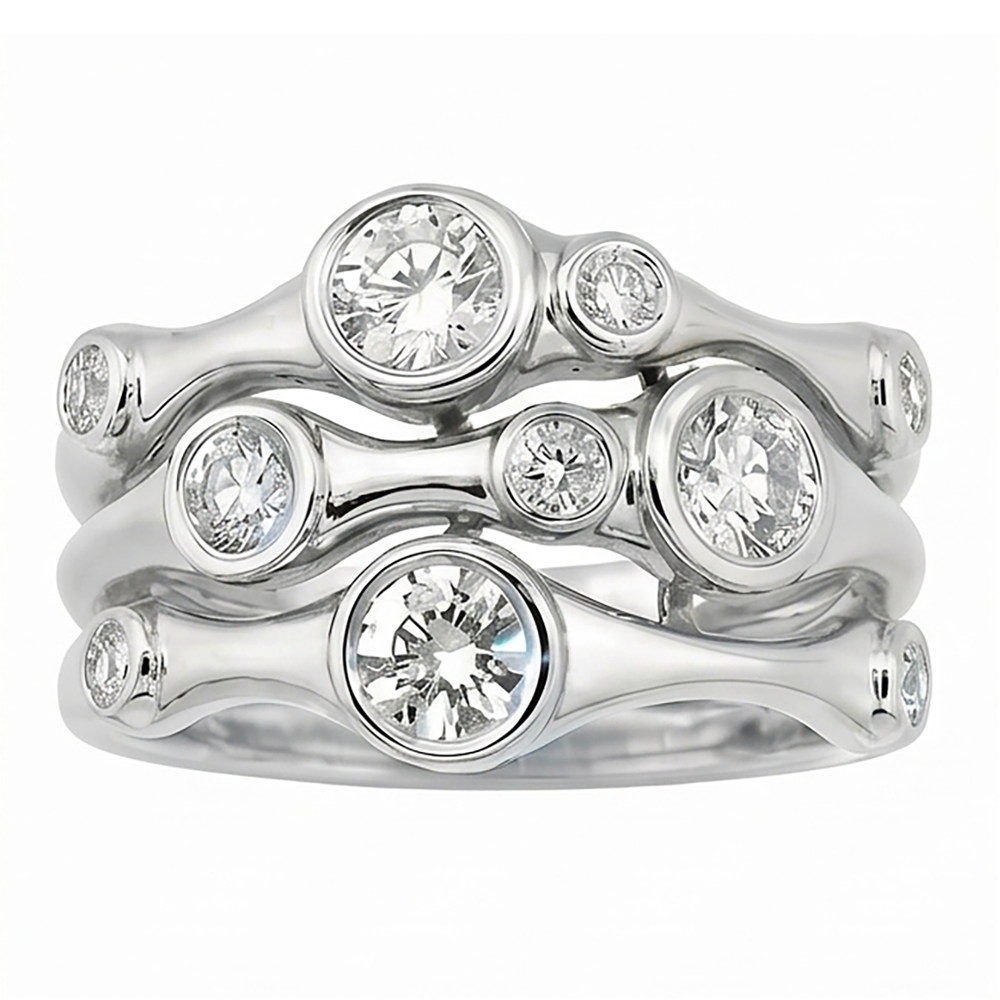 Natural Diamond Ring 1.10ct - White Gold 14K