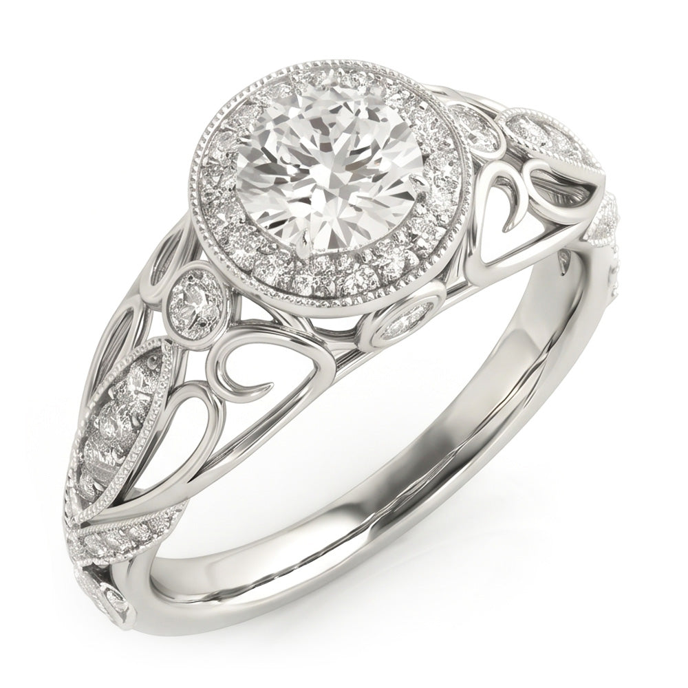 Natural Diamond Ring 1.10ct - White Gold 14K
