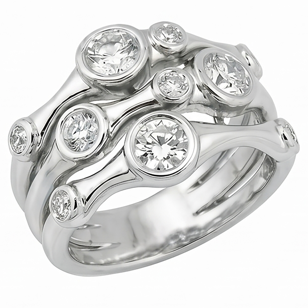 Natural Diamond Ring 1.10ct - White Gold 14K