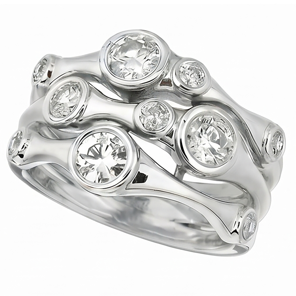 Natural Diamond Ring 1.10ct - White Gold 14K