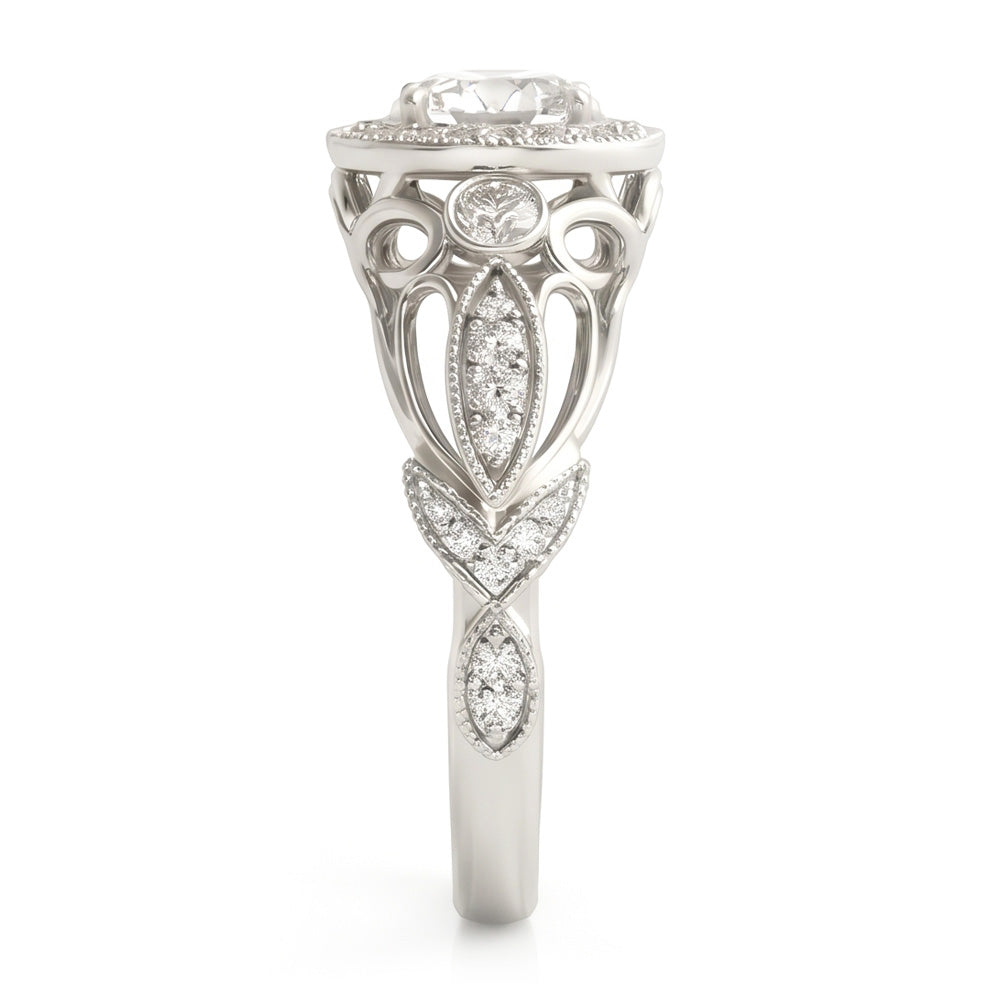 Natural Diamond Ring 1.10ct - White Gold 14K