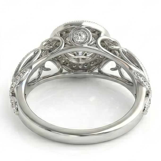 Natural Diamond Ring 1.10ct - White Gold 14K