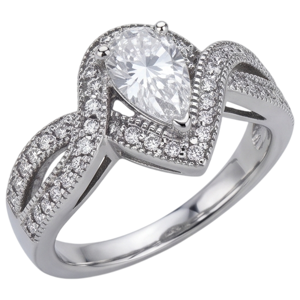 Natural Diamond Ring 1.25ct - White Gold 14K