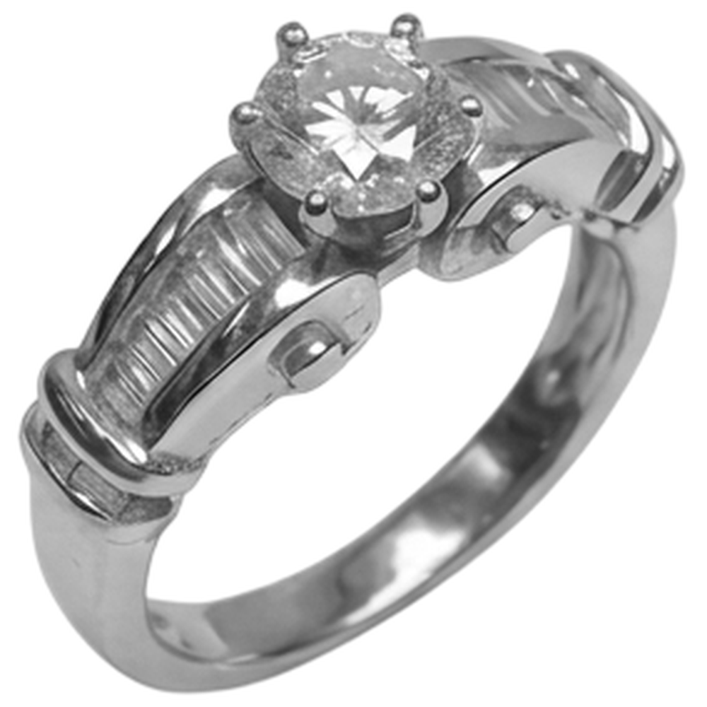 Natural Diamond Ring 1.30ct - White Gold 14K