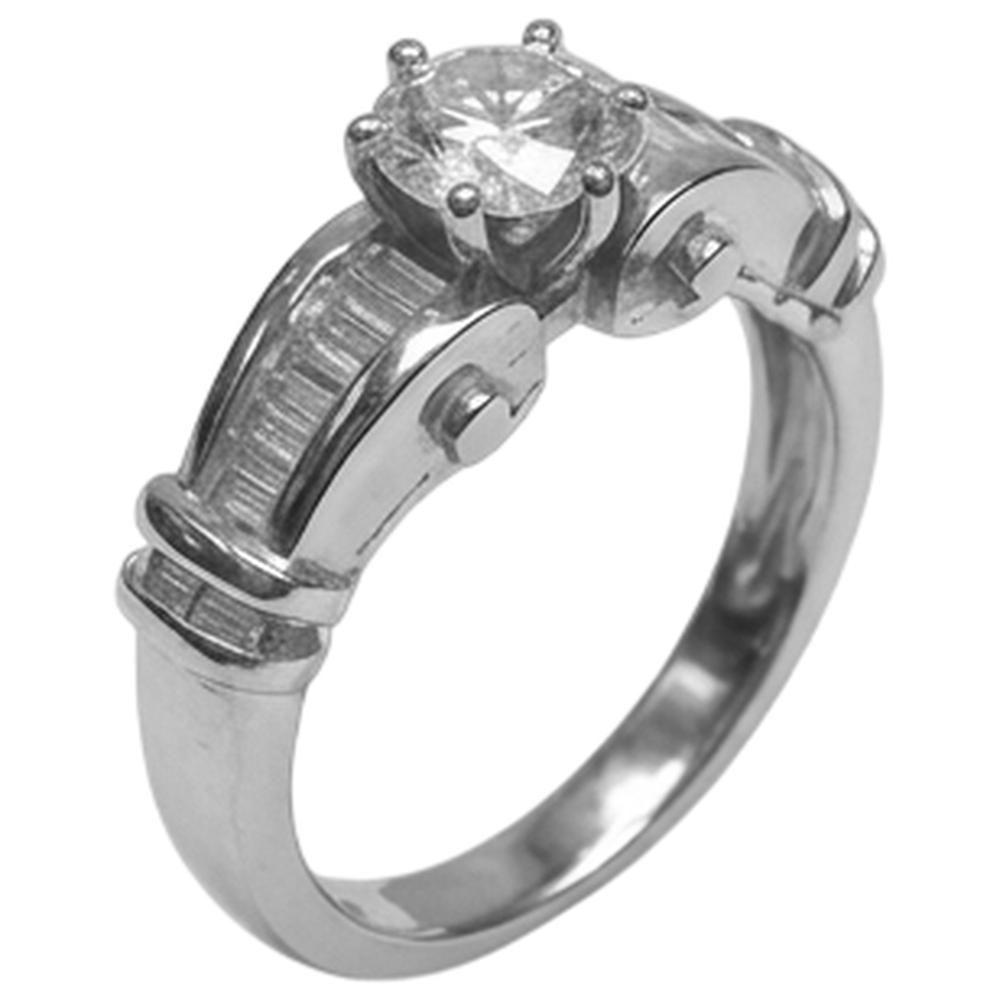Natural Diamond Ring 1.30ct - White Gold 14K