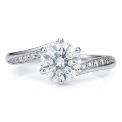 Natural Diamond Ring 1.36ct - White Gold 14K