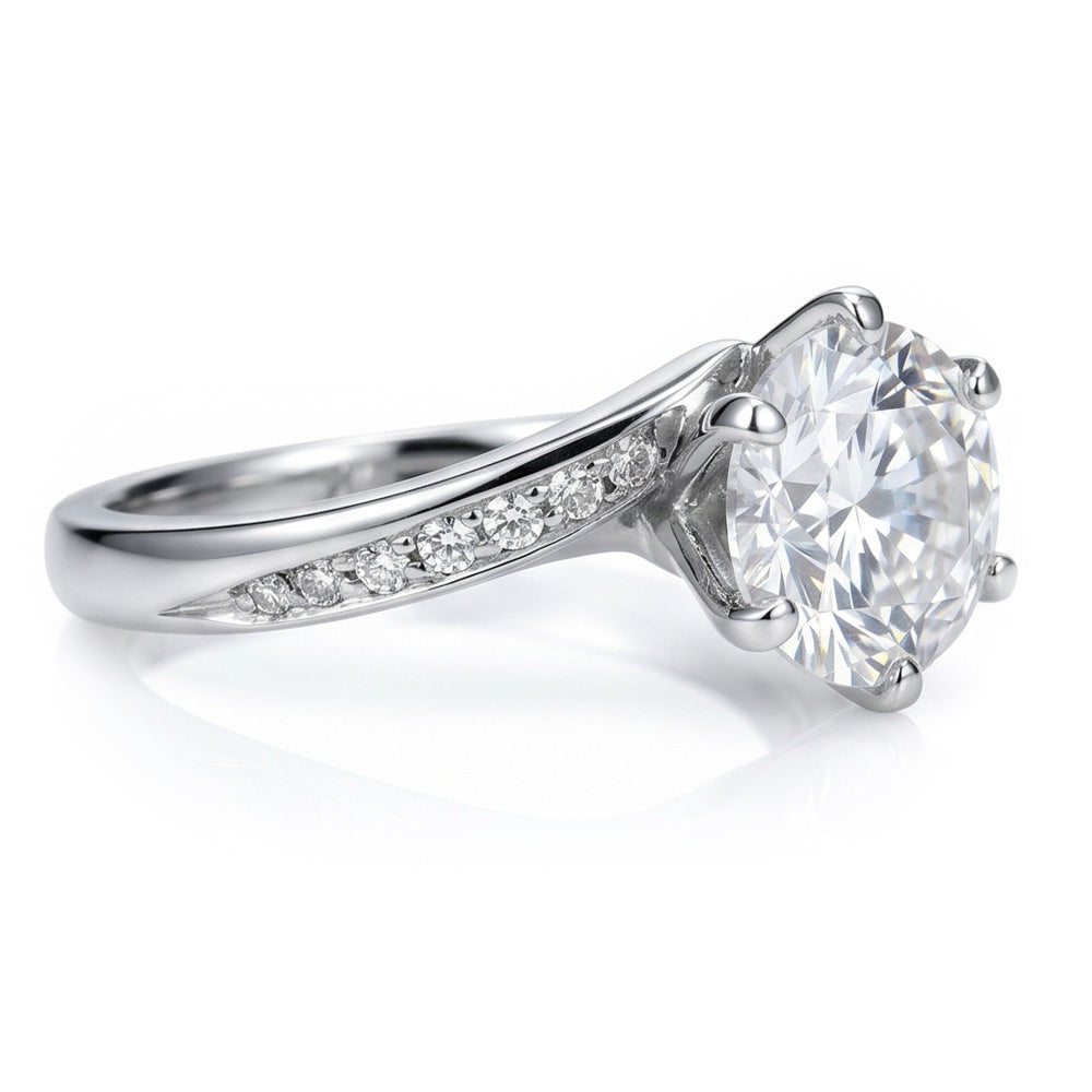 Natural Diamond Ring 1.36ct - White Gold 14K