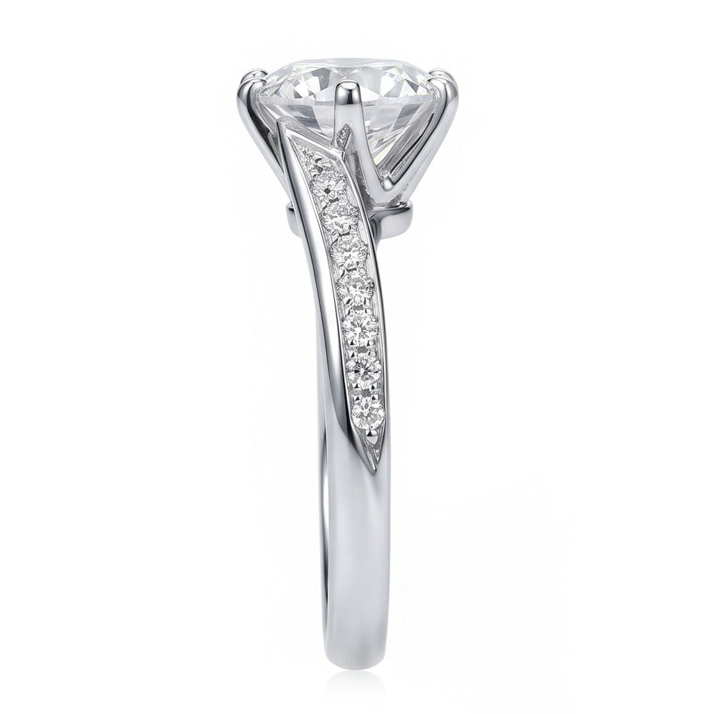 Natural Diamond Ring 1.36ct - White Gold 14K