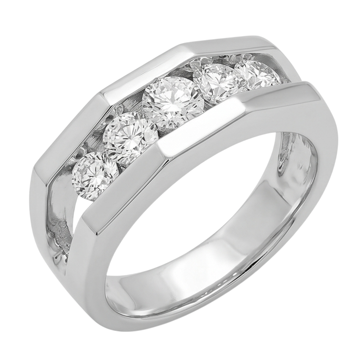 Natural Diamond Ring 1.40ct - White Gold 14K