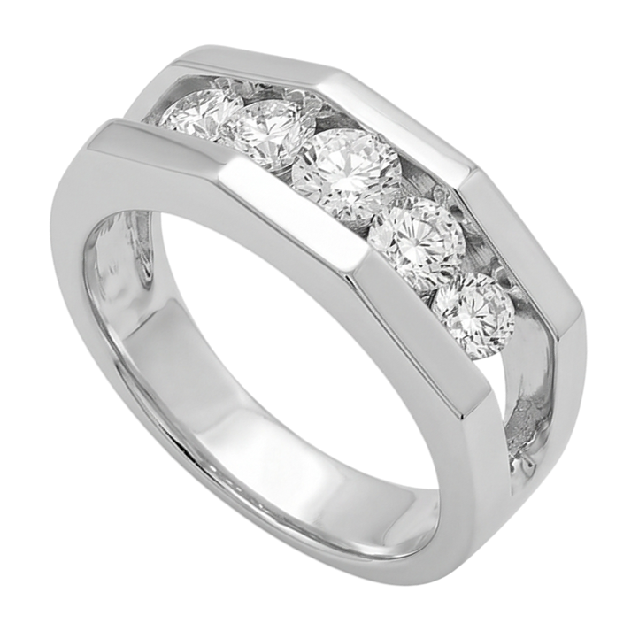 Natural Diamond Ring 1.40ct - White Gold 14K